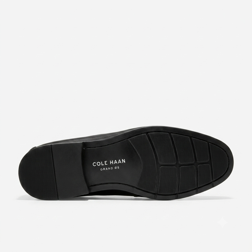Cole Haan Black Textured Horsebit Loafers