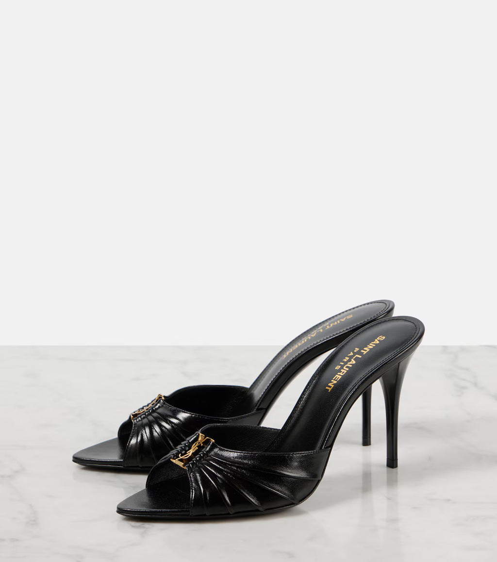 Saint Laurent Babylone 90 leather mules