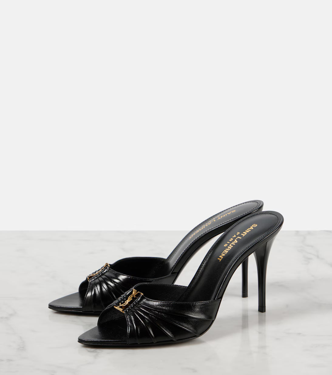 Saint Laurent Babylone 90 leather mules