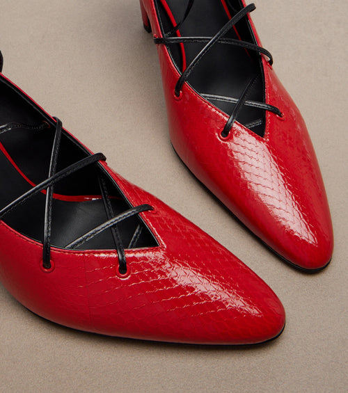 Alaïa Snake-effect leather pumps