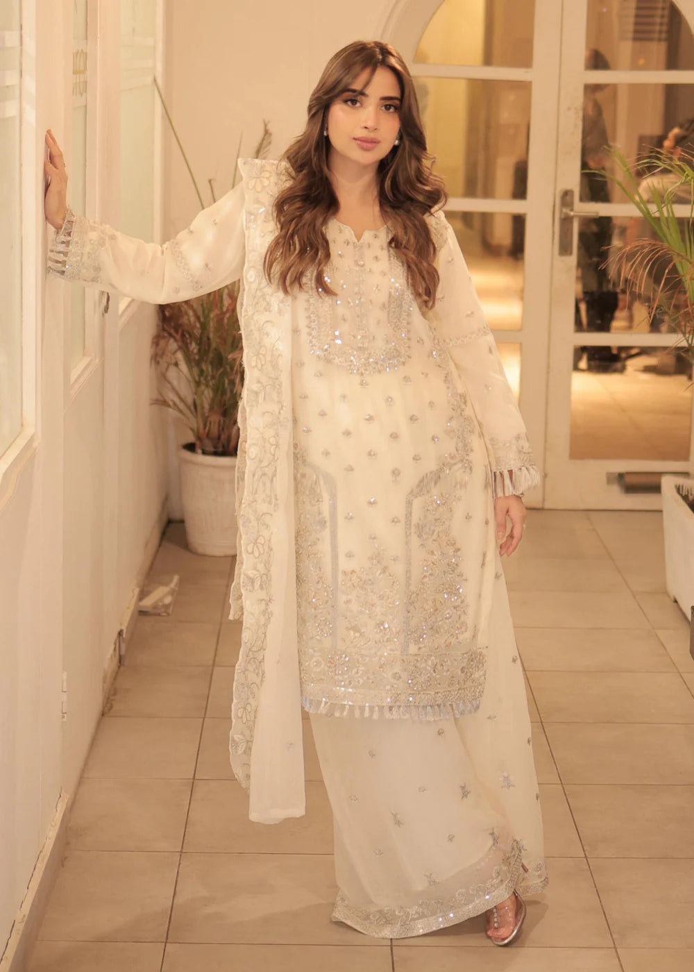 Ivory Embroidered Salwar ReadyMade Suit