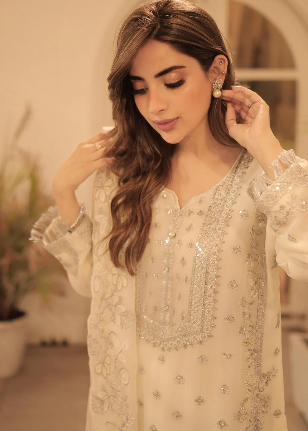 Ivory Embroidered Salwar ReadyMade Suit